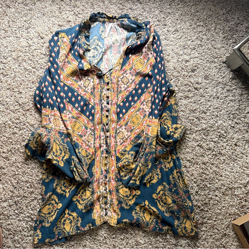 Free People Multicolor Boho Top
